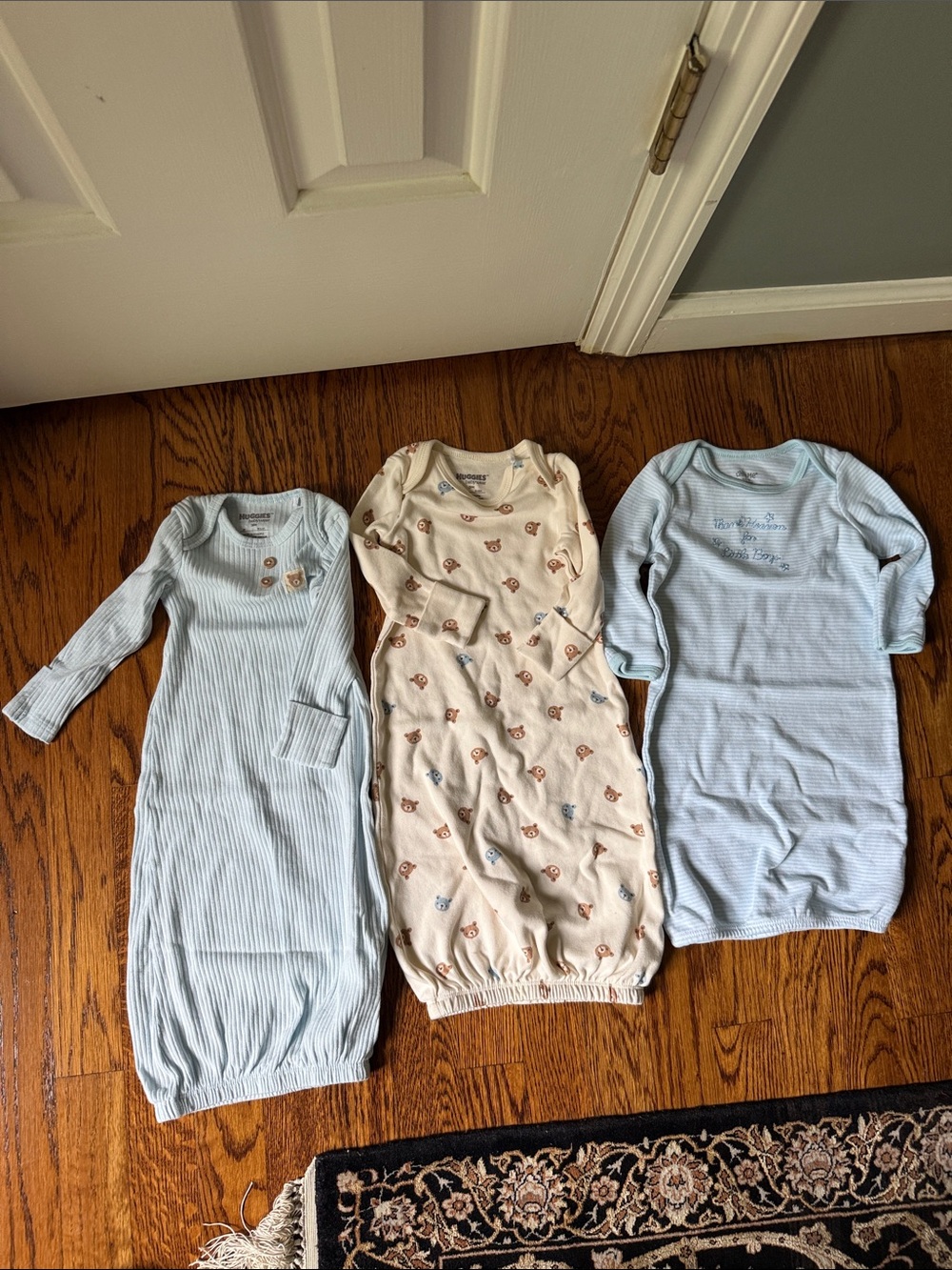 Carter's Baby Blue and Cream Sleep Sack Gowns - 3-Pack